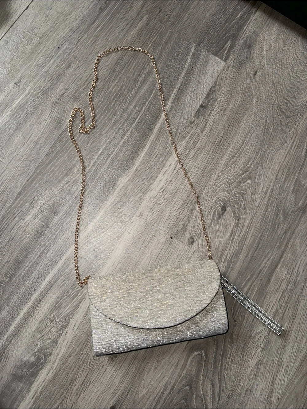 Sparkling Silver Crossbody Clutch